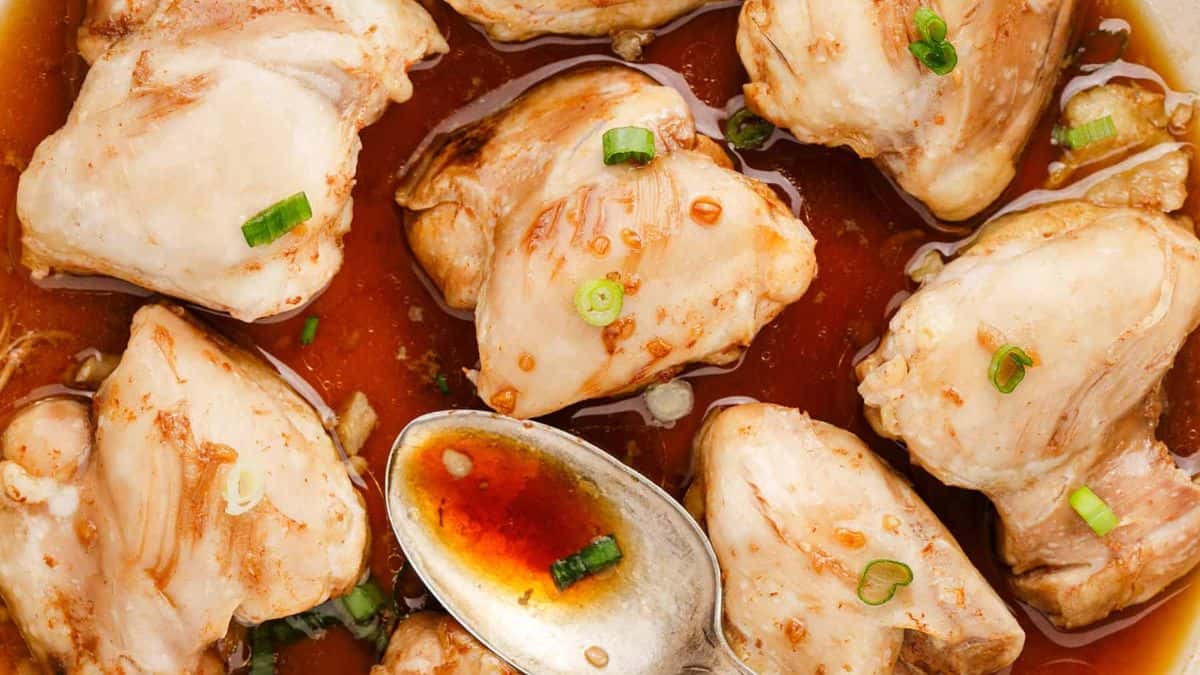 Chicken Thighs with Honey on a plate.