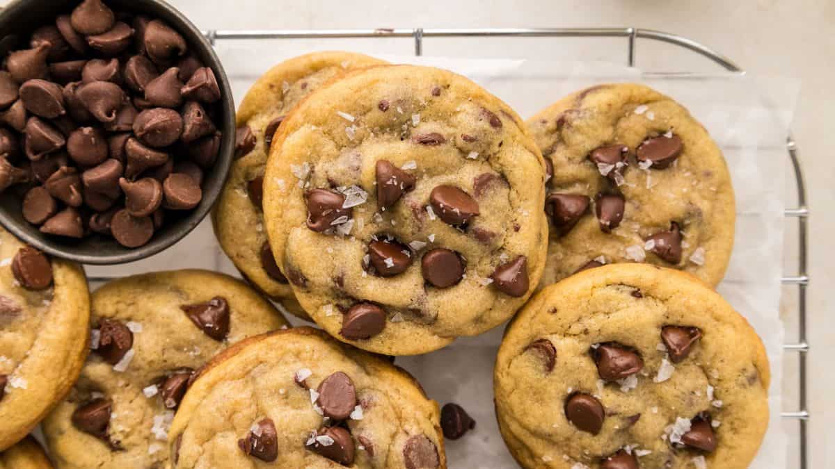 A few pieces of Chocolate Chip Cookies.