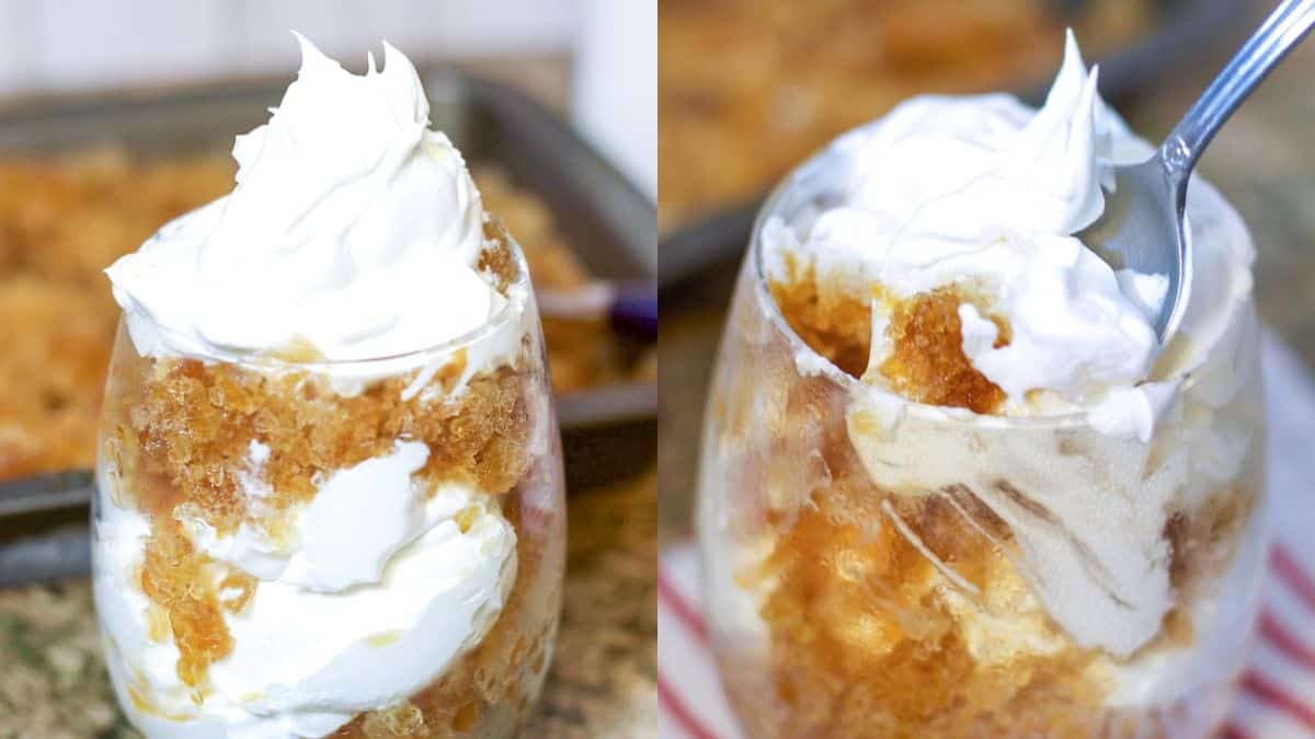 A single serving of Coffee Granita Parfait.