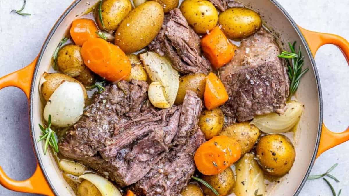 Easy Beef Pot Roast in a pot. 