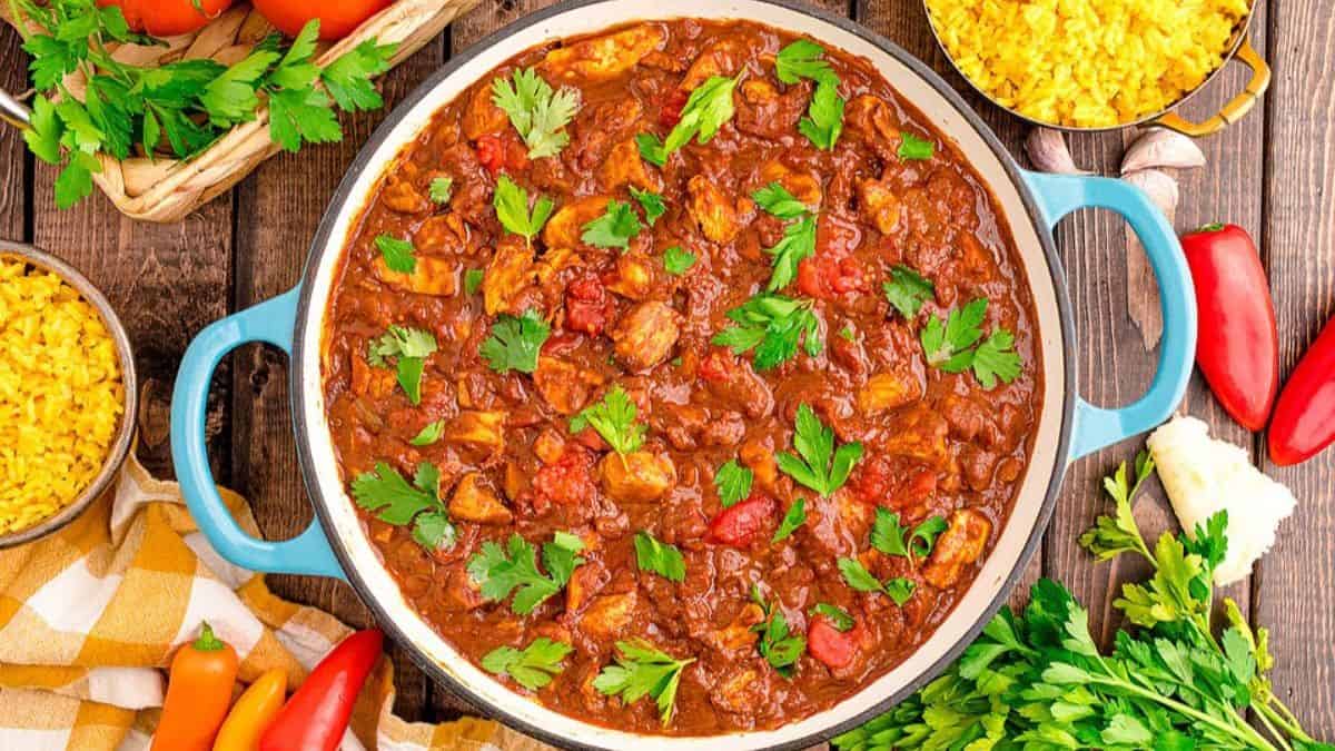 Easy Chicken Madras Curry in a pot.