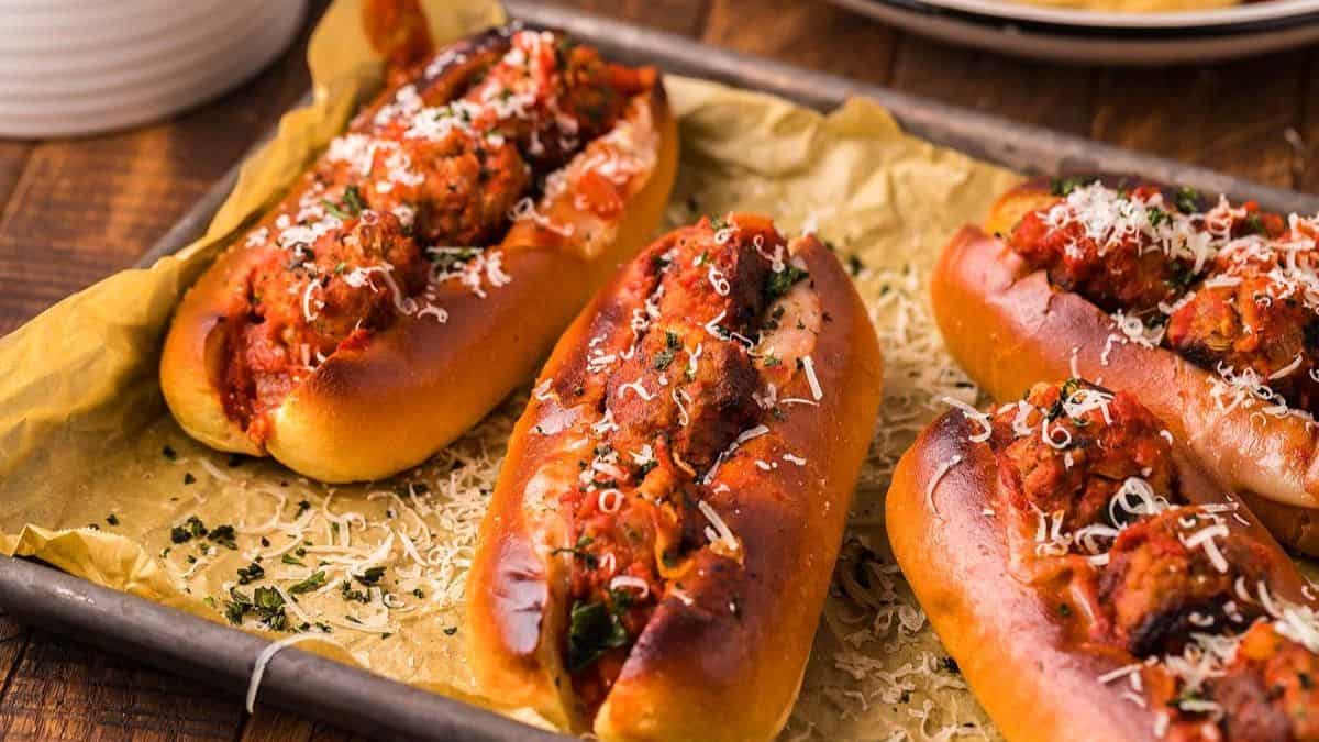 A few servings of Italian Meatball Subs.