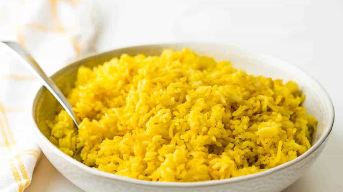 Saffron Rice in a bowl.