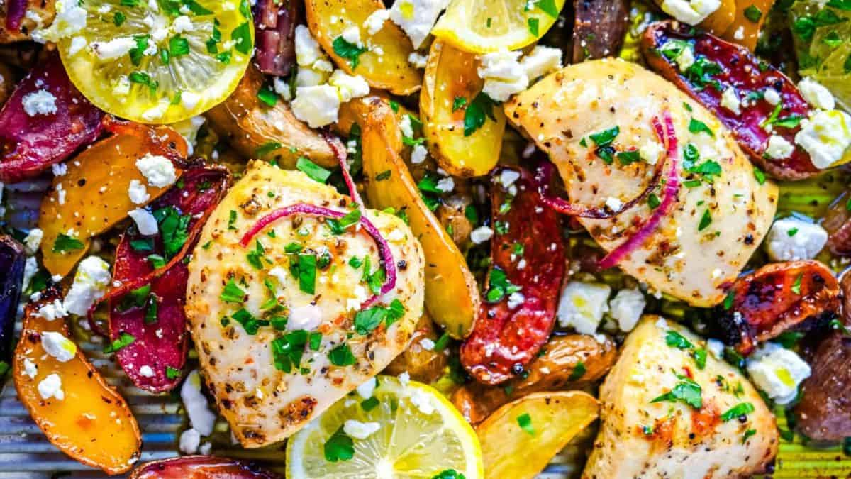 Sheet Pan Greek Chicken and Potatoes