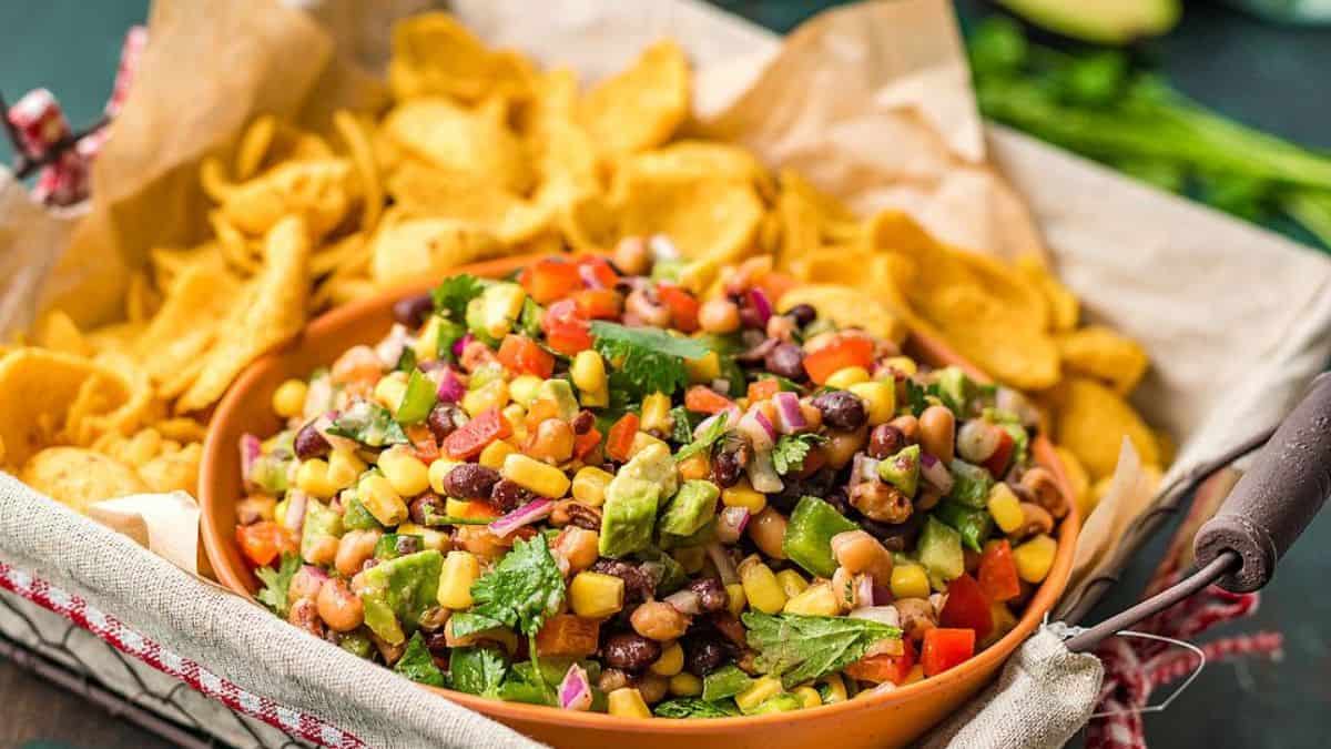 Texas Cowboy Caviar Dip served in a bowl.