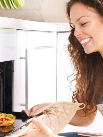 woman baking pie