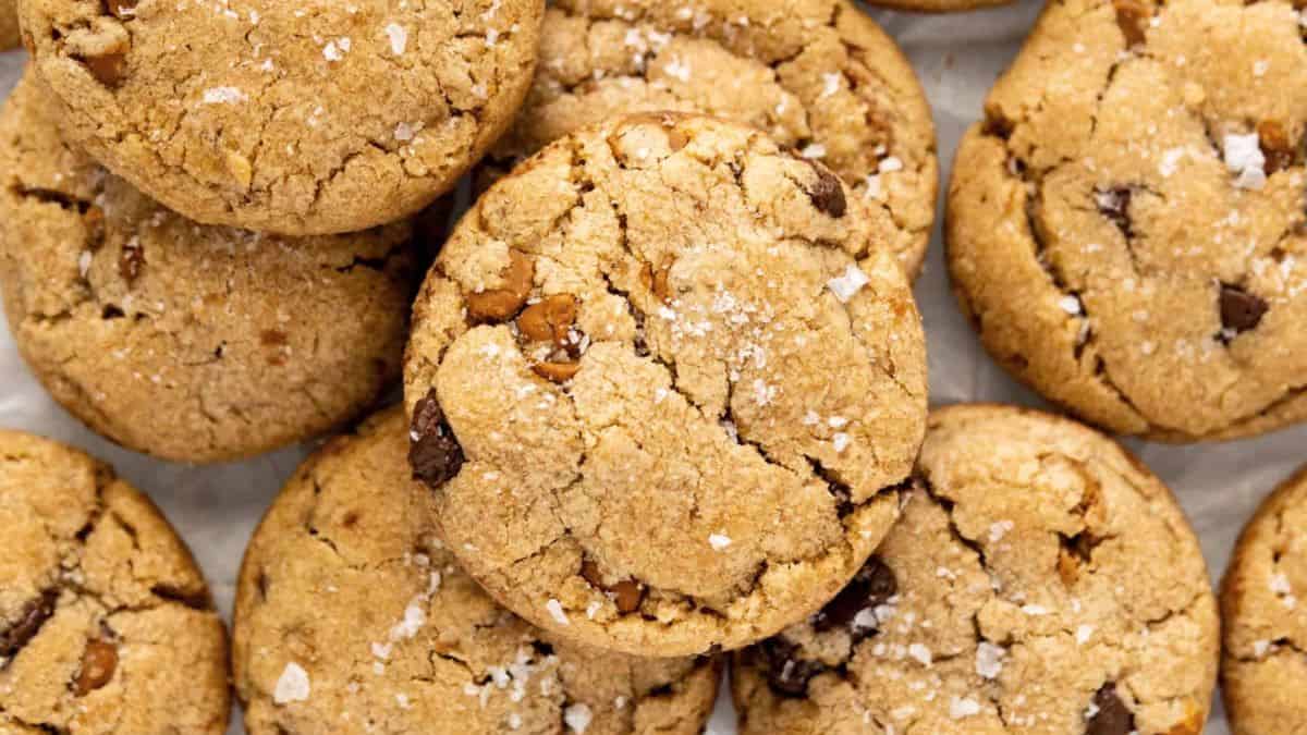 A couple of pieces of Biscoff Chocolate Chip Cookies.