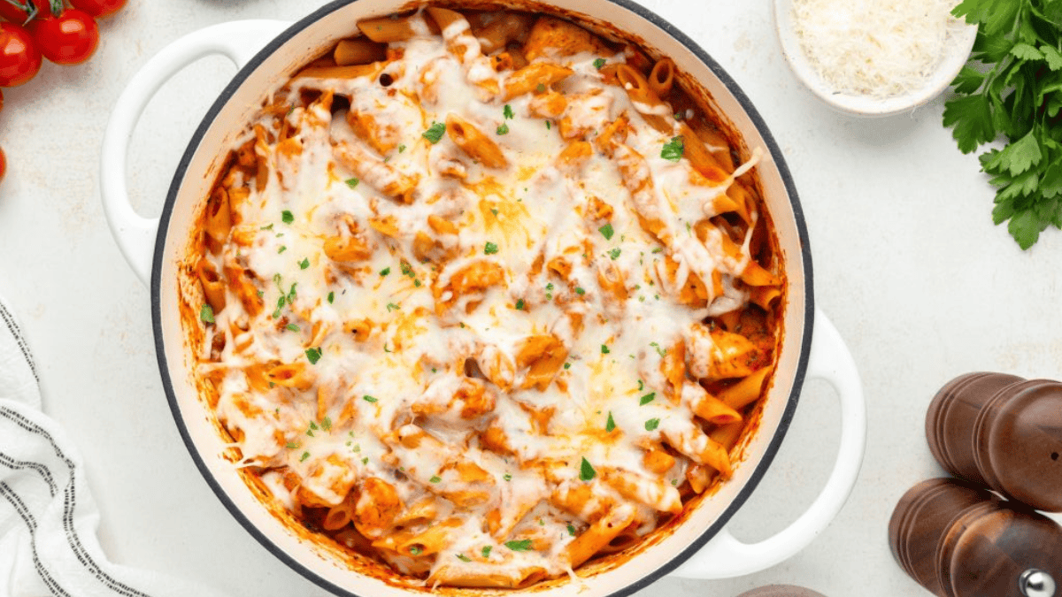 Chicken Parmesan Pasta Skillet