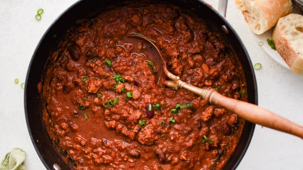 Easy Turkey Chili in a pot.