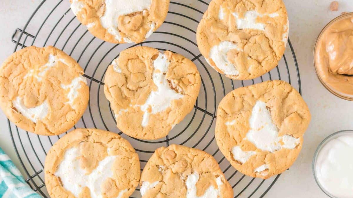 A few of pieces of Fluffernutter Cookies.