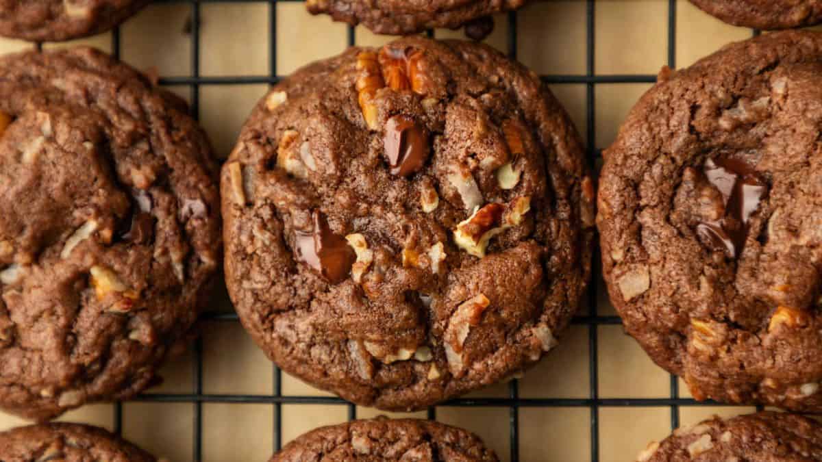 A few pieces of German Chocolate Cookies.