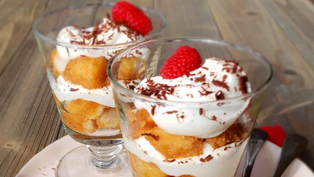 Two servings of Sweet Tea Tiramisu Trifle.