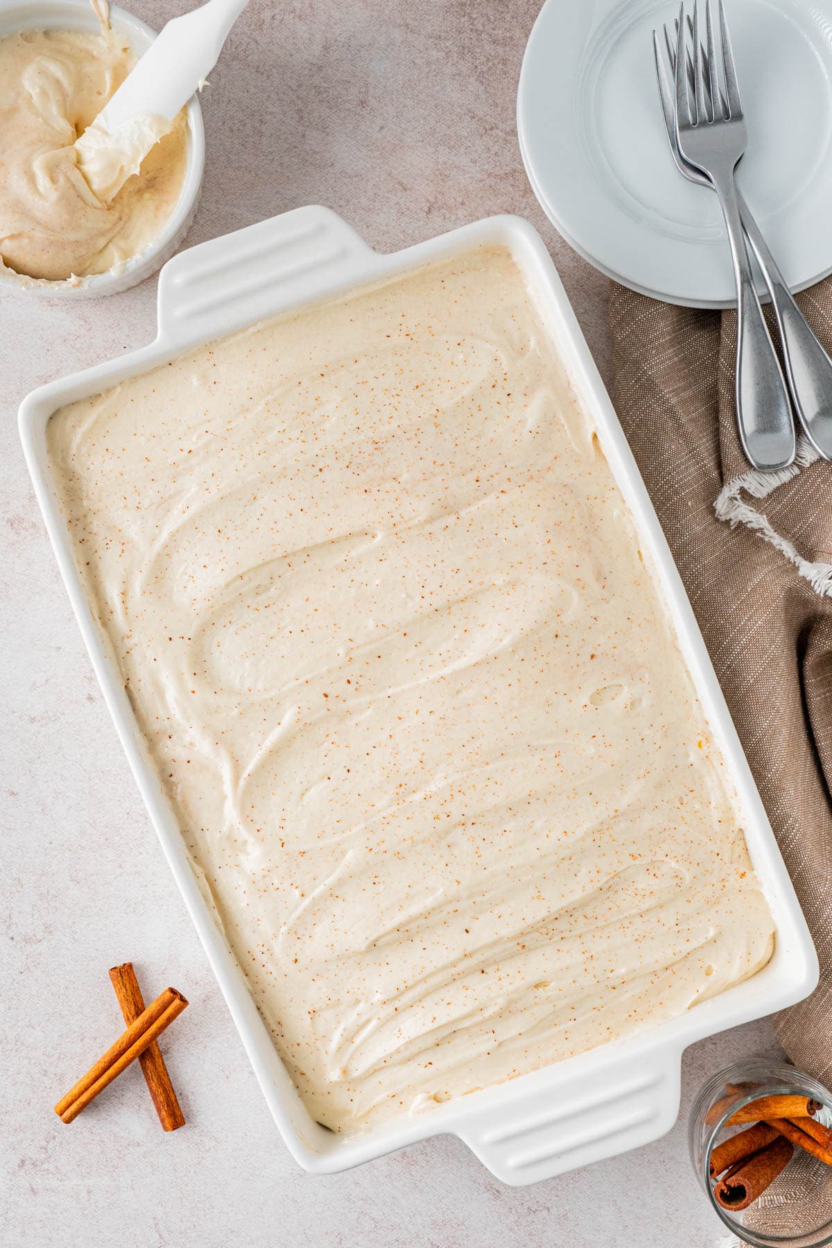 freshly made Moist Pumpkin Cake with Cream Cheese Frosting