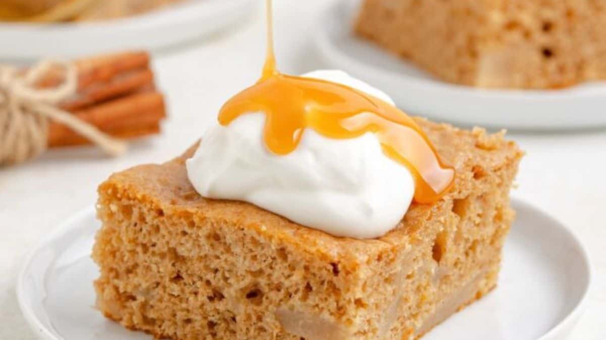 A serving of 3-Ingredient Apple Cake.