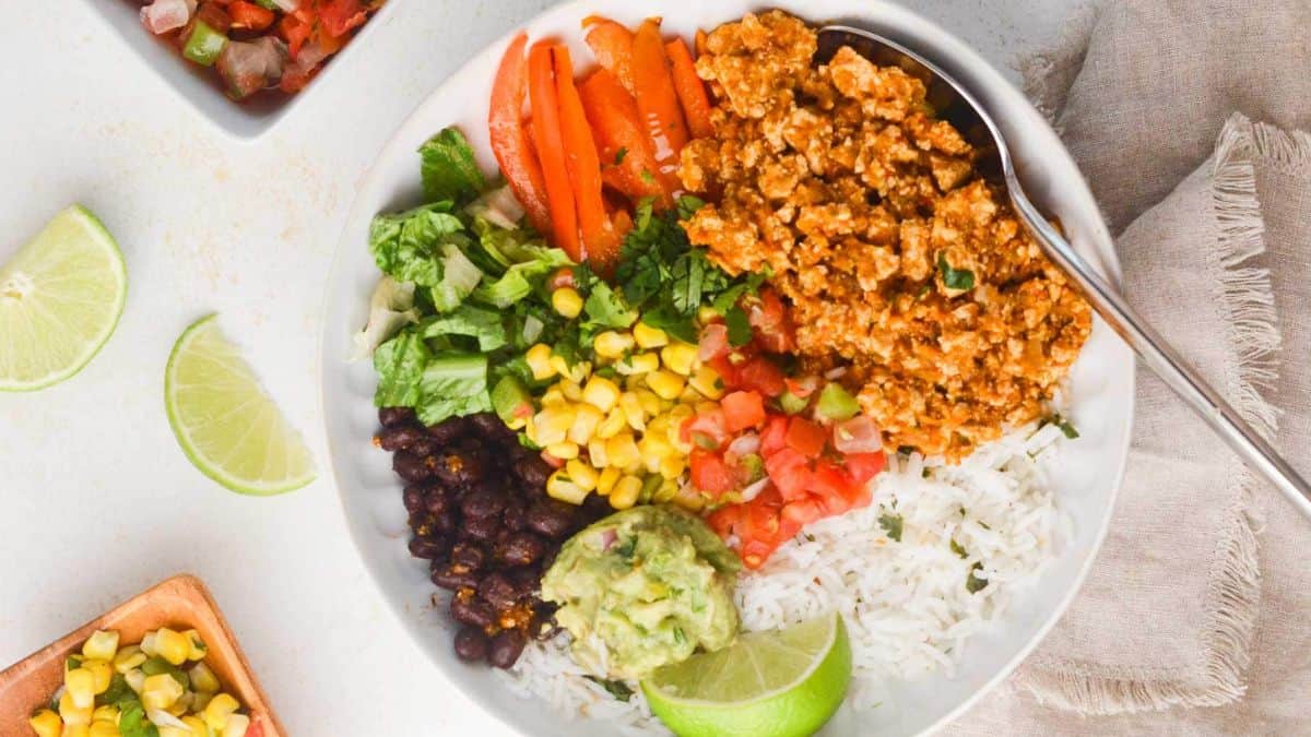 A serving of Copycat Chipotle Sofritas.