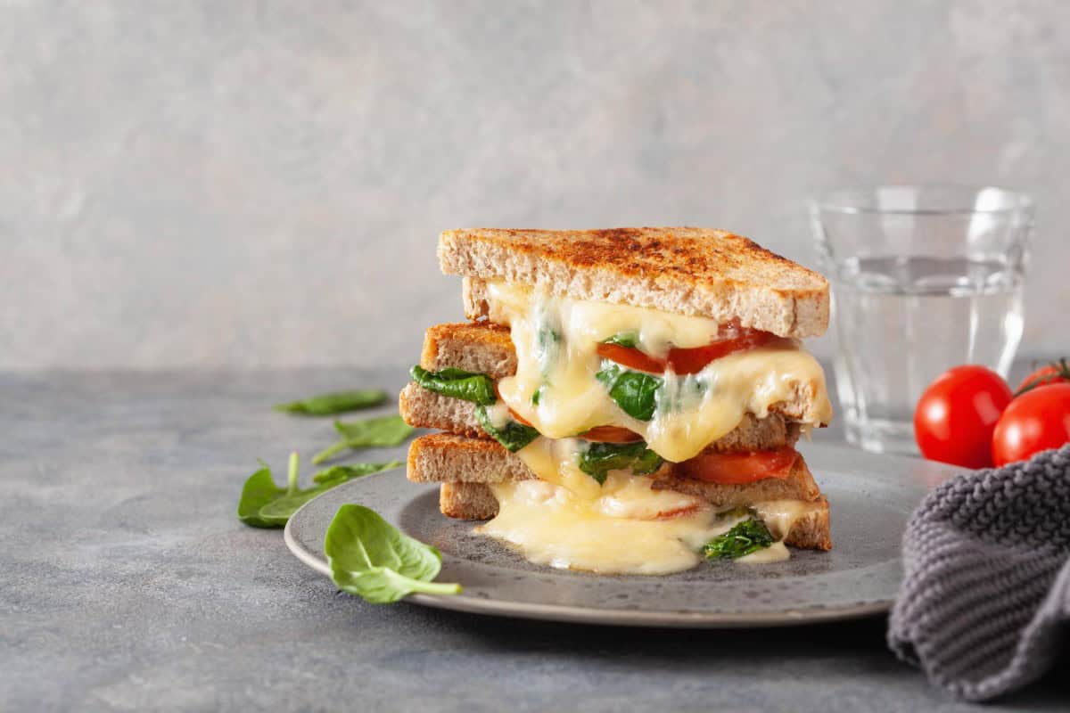 Grilled Cheese Sandwich with Tomato Basil
