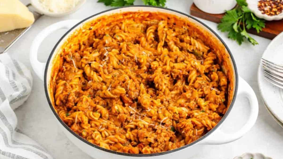 Ground Turkey Pasta in a Pot.