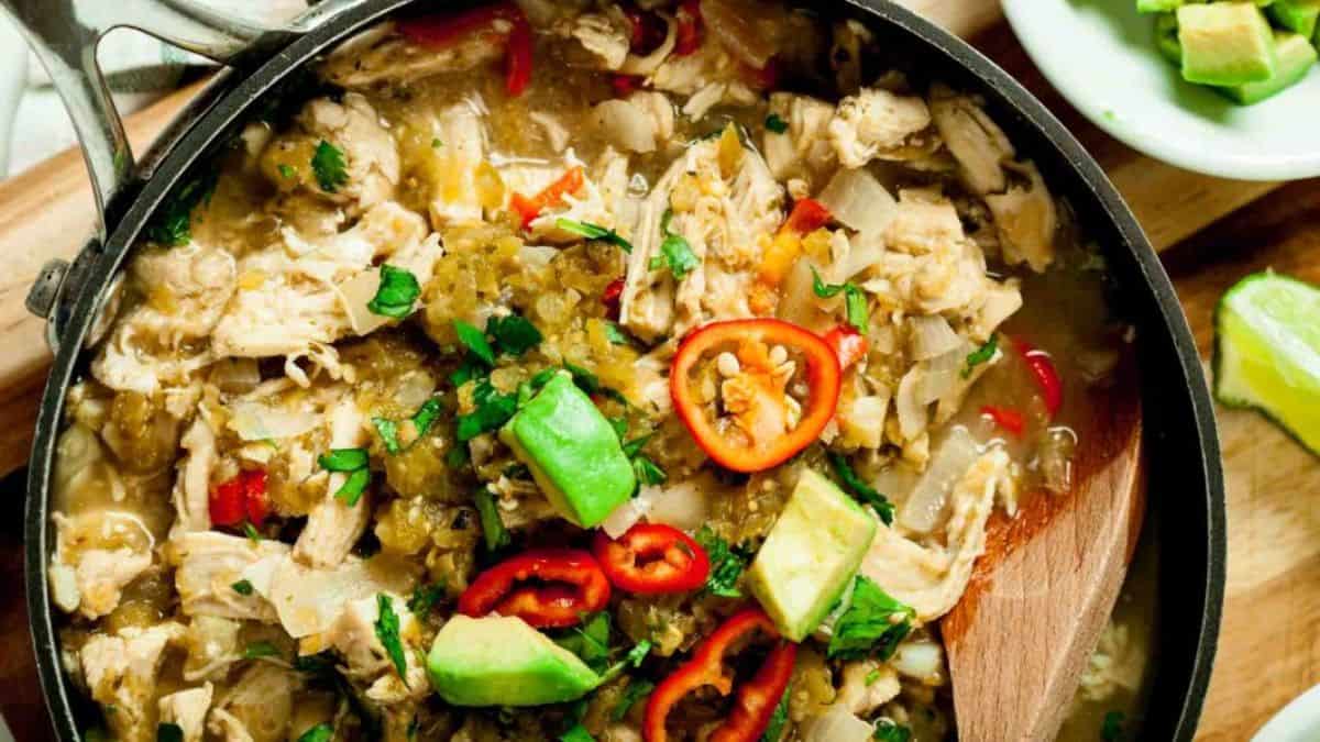 Salsa Verde Chicken in a Pot. 