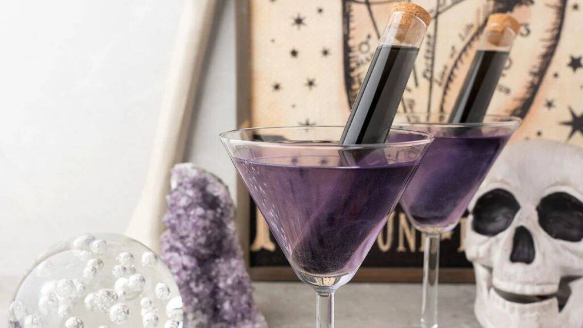 A couple of servings of Black Magic Rum Halloween Cocktail.