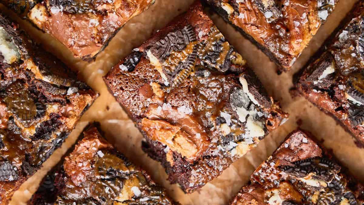 A couple of pieces of Loaded Brownies.