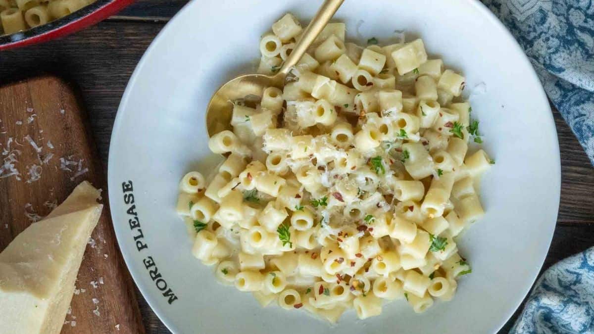 A serving of Parmesan Buttered Noodles.