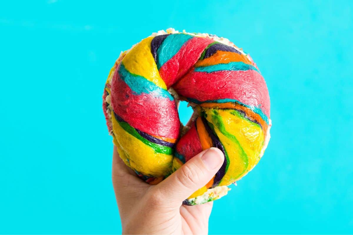 Rainbow bagel