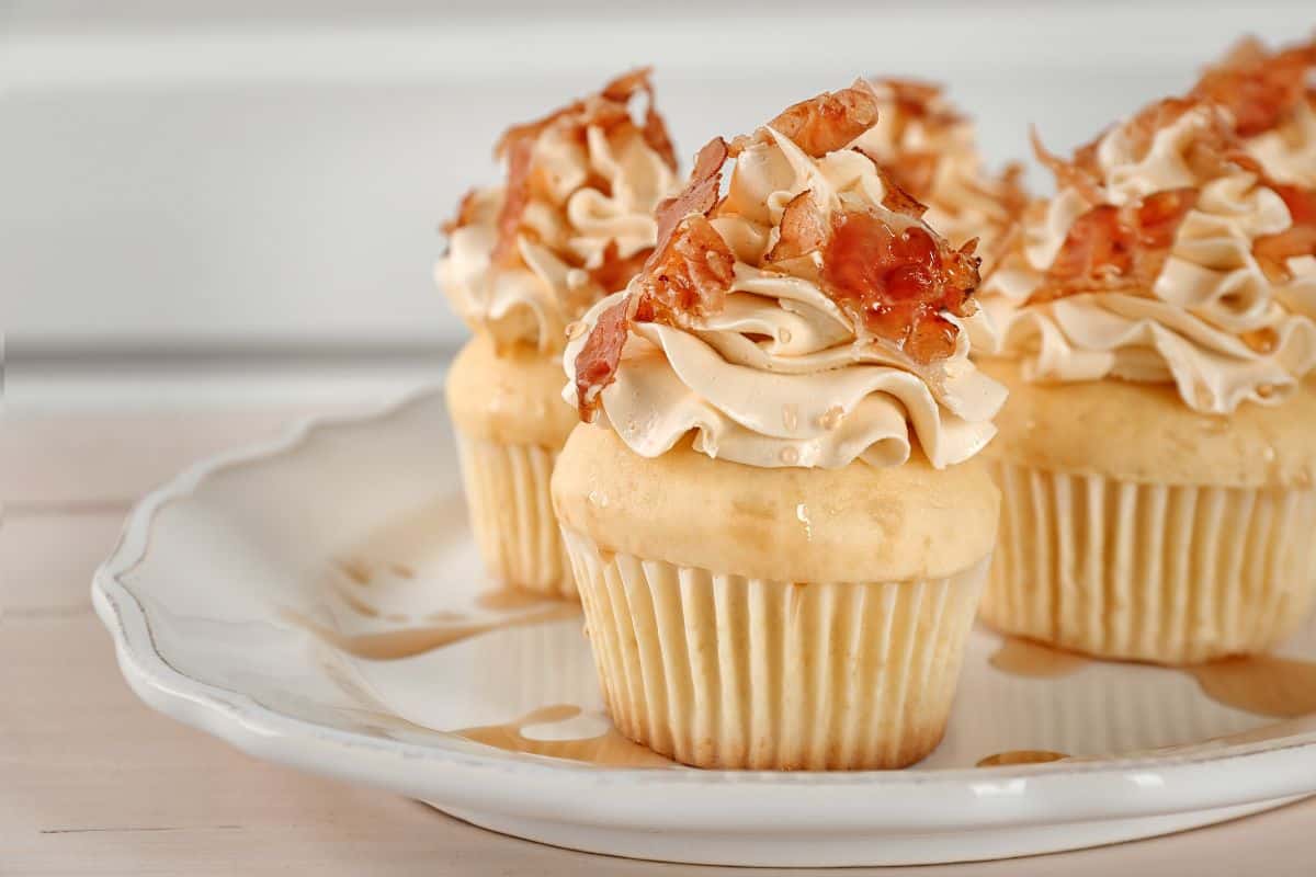 Cupcake with bacon on it 