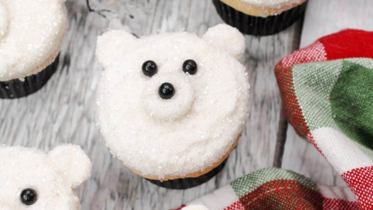 A couple of pieces of Polar Bear Cupcakes. 