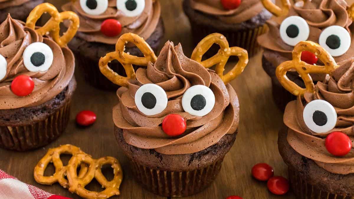 A couple of pieces of Reindeer Cupcakes.