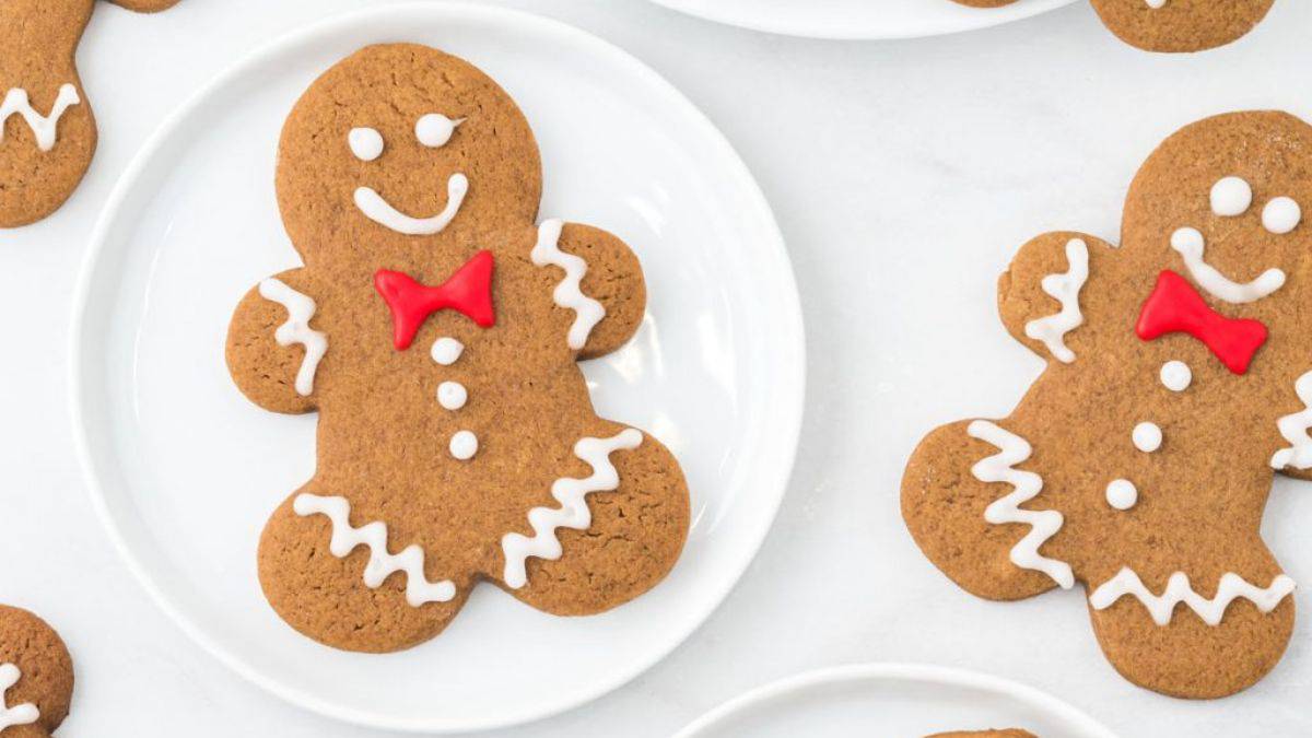 A couple of Gingerbread men cookies. 