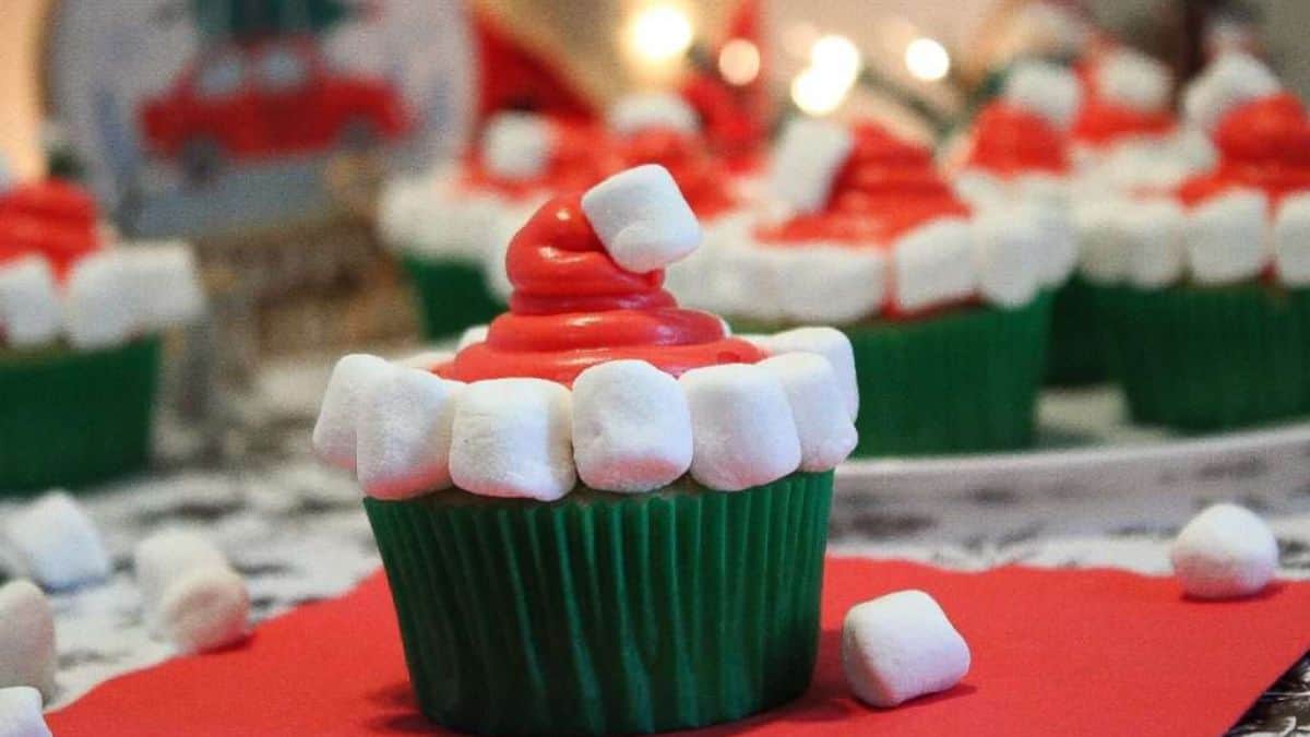 A serving of Santa Cupcakes.