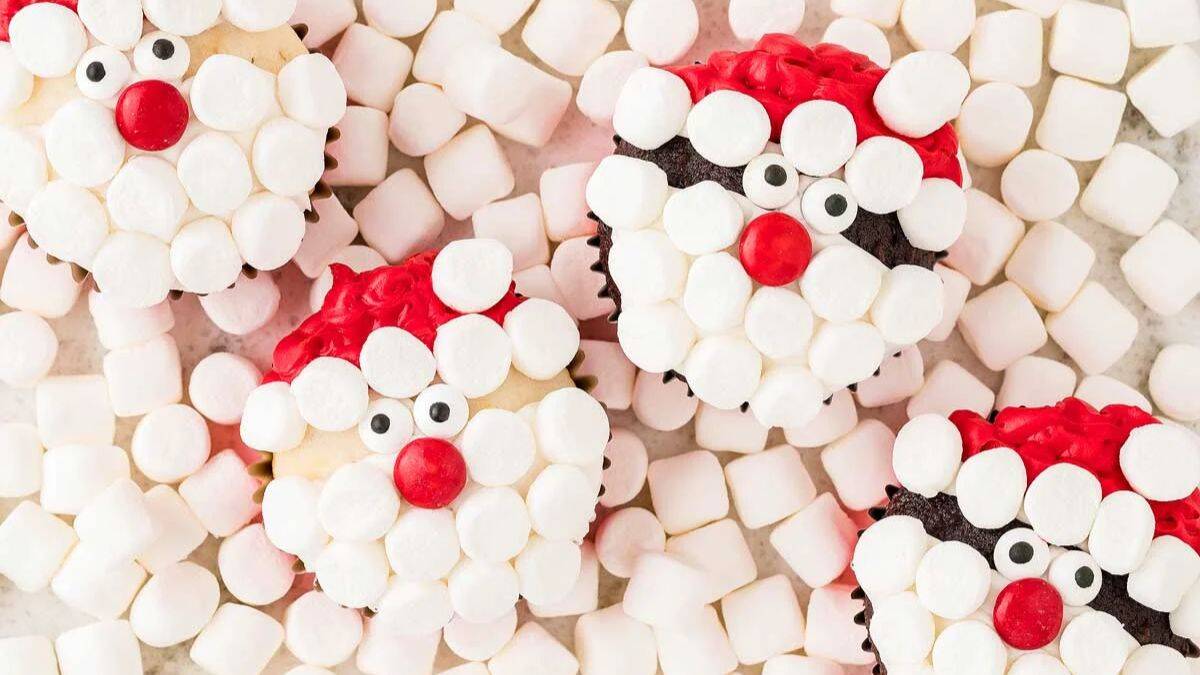 A couple of pieces of Santa Cupcakes.