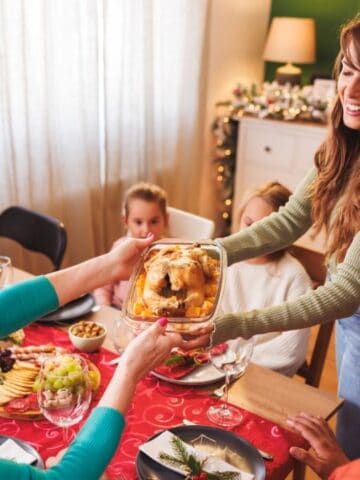 family at christmas dinner