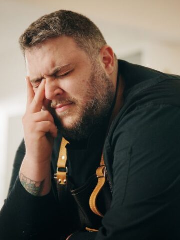 frustrated man in the kitchen