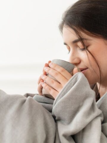 girl drinking hot chocolate