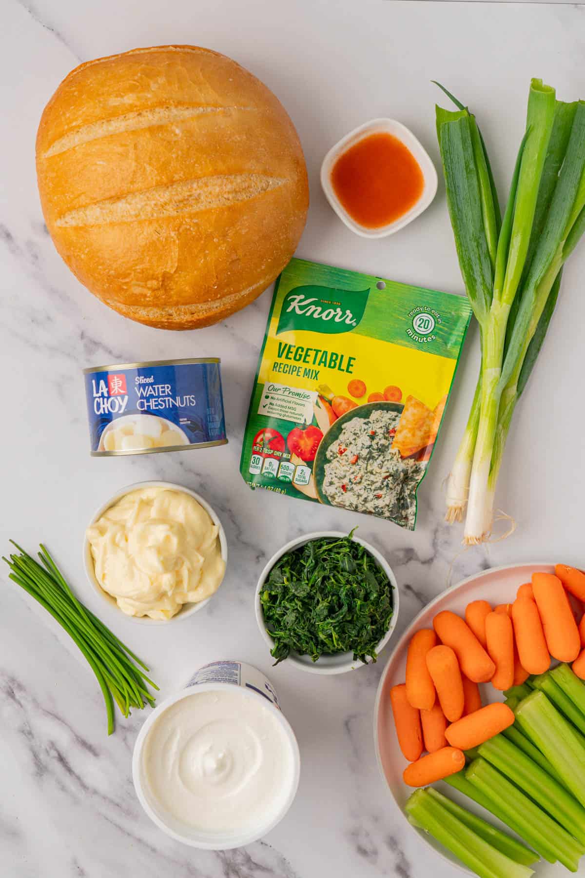 Ingredients for Knorr's Spinach Dip