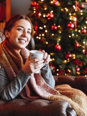 woman drinking eggnog