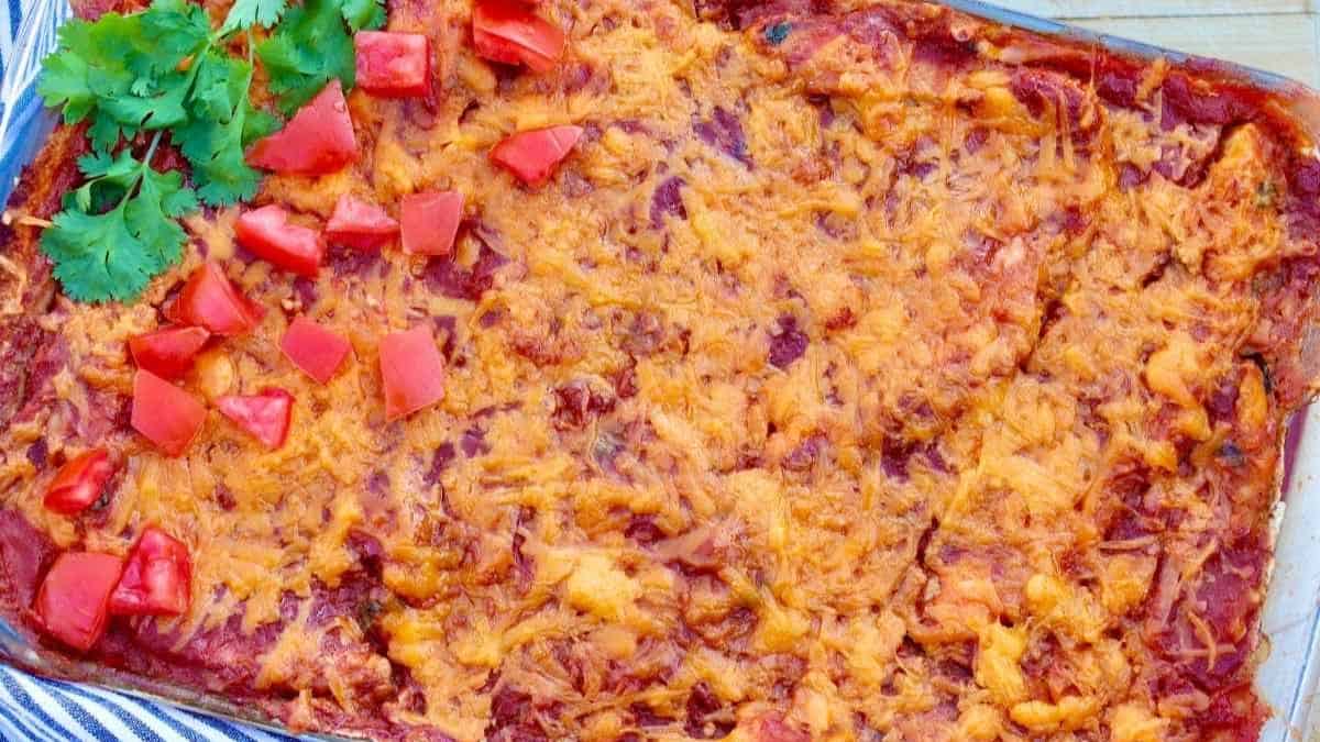 Cheesy Chicken Enchilada Casserole