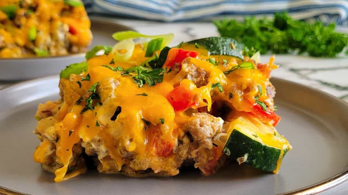 Cheesy Sausage Casserole with Zucchini