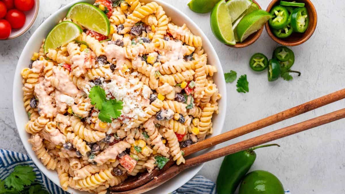 Cold Southwest Pasta Salad With Creamy Dressing