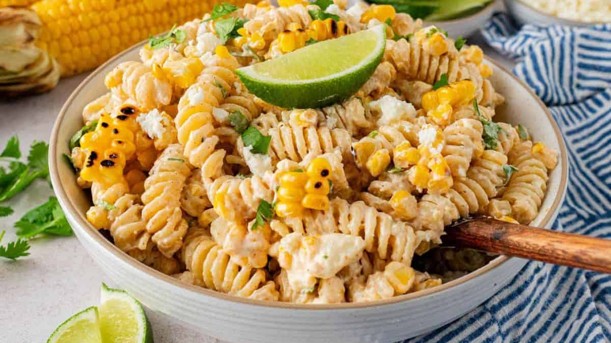 Creamy Street Corn Pasta Salad (Elote-Inspired)