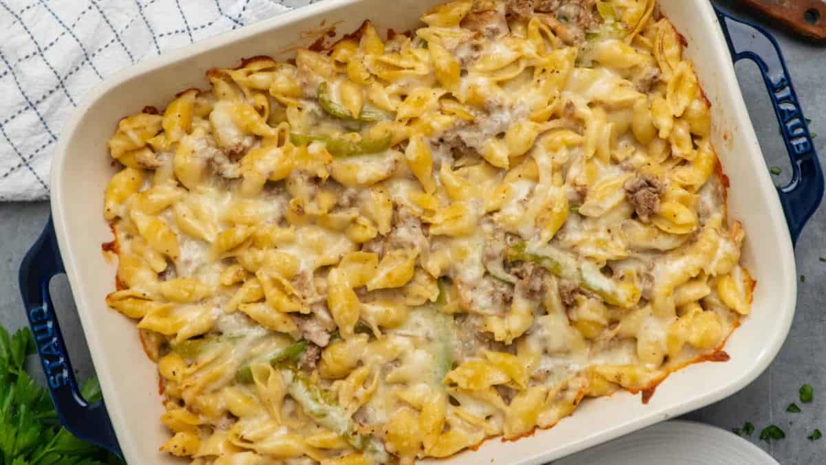 Philly Cheesesteak Casserole