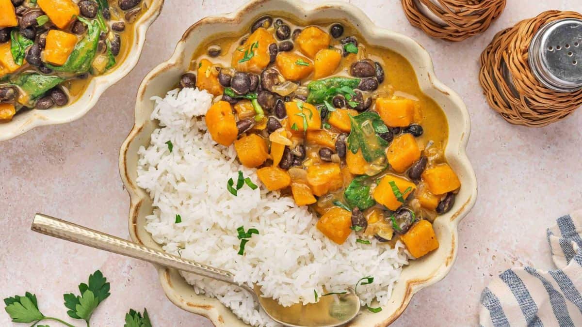 Sweet Potato Black Bean Coconut Curry