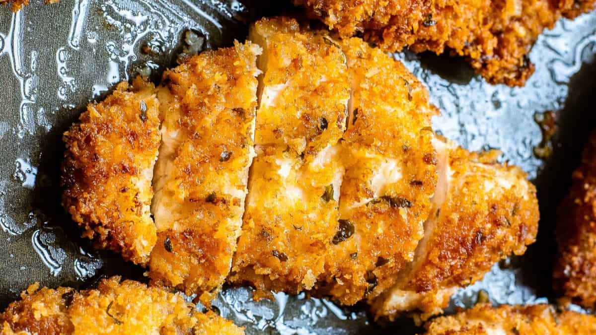 A close-up shot of a Baked Buttermilk Chicken