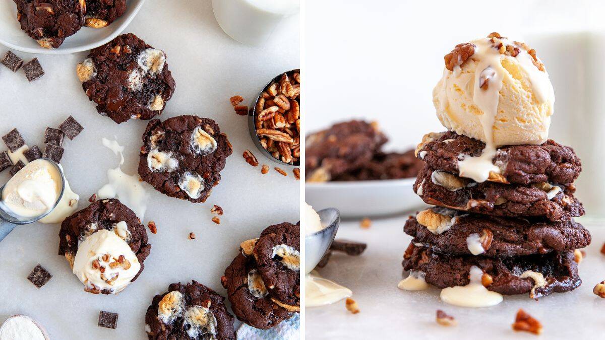 Fudgy Rocky Road Cookies