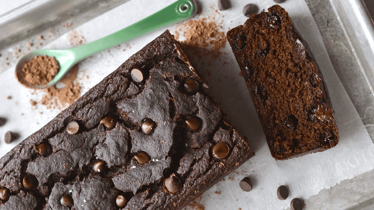 Healthy Chocolate Banana Bread with Yogurt