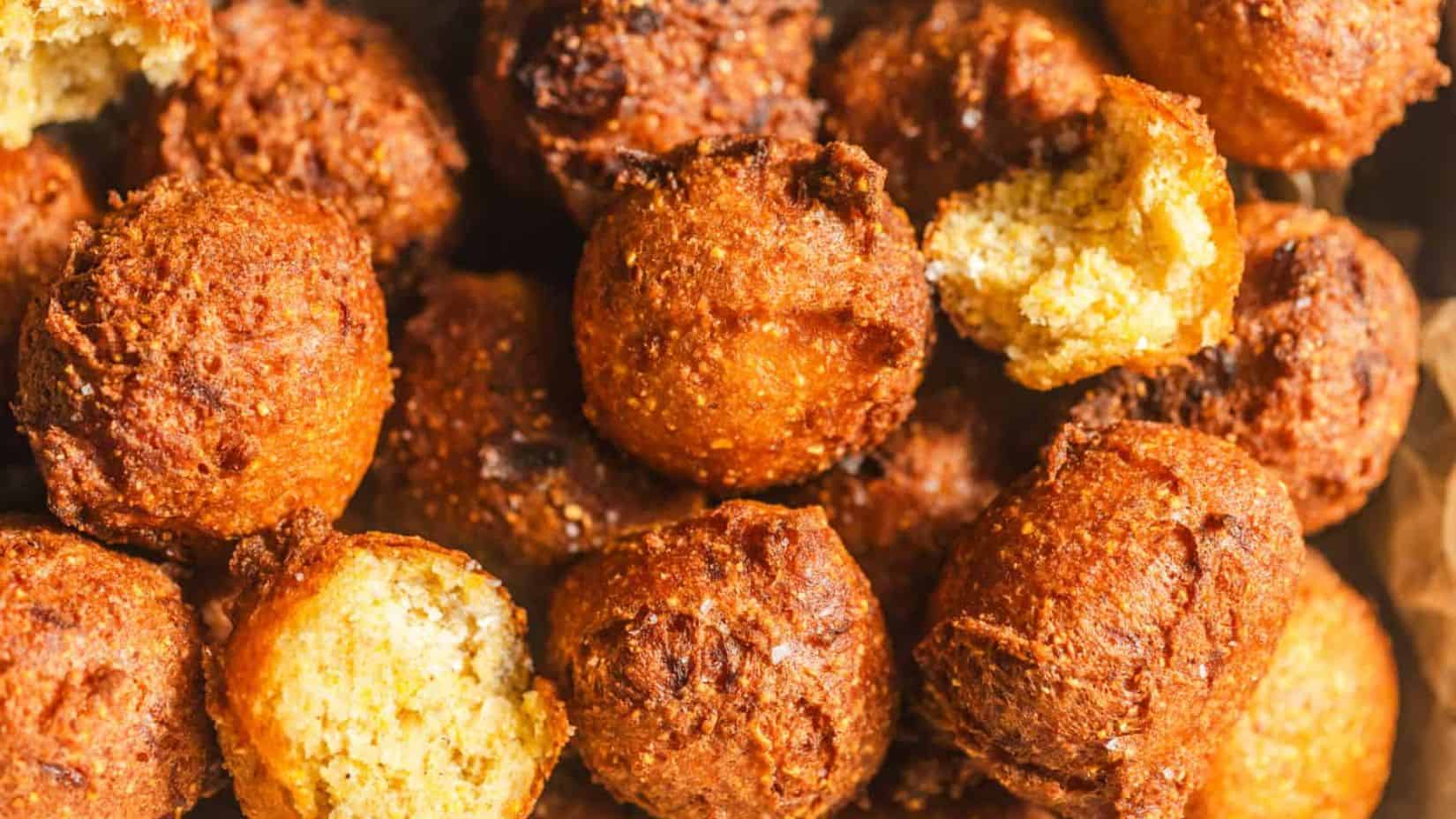 A close-up shot of a couple of pieces of Hush Puppies.