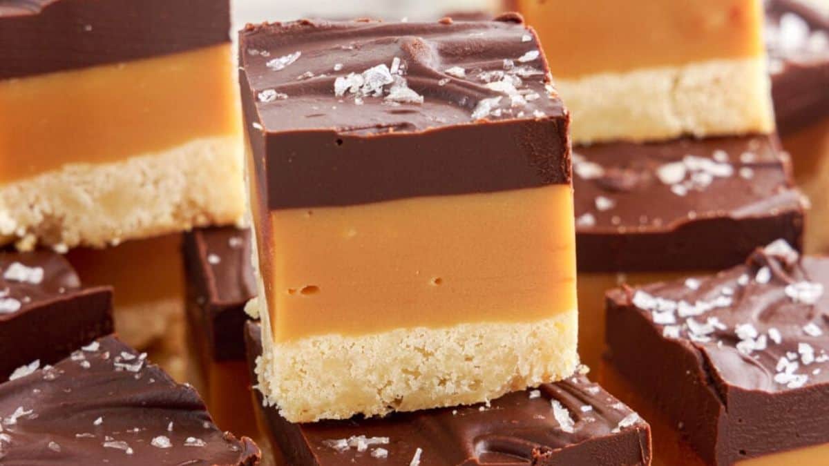 A close-up shot of a couple of pieces of Millionaire's bars.