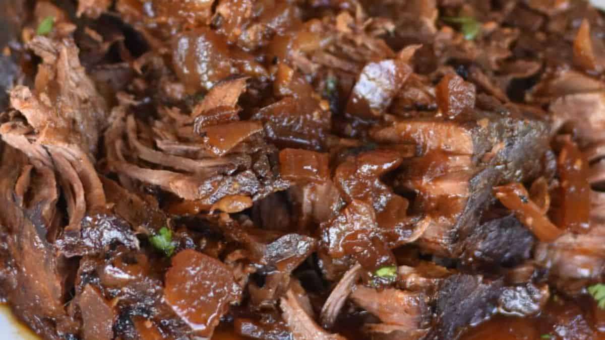A close-up shot of London Broil.