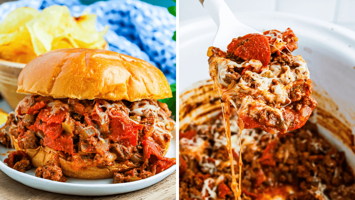 Crockpot Pizza Sloppy Joes